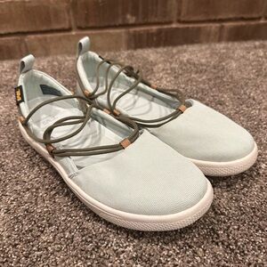 Teva Women's Voya Infinity MJ Mary Jane Shoes Size 7 Mint Green Olive